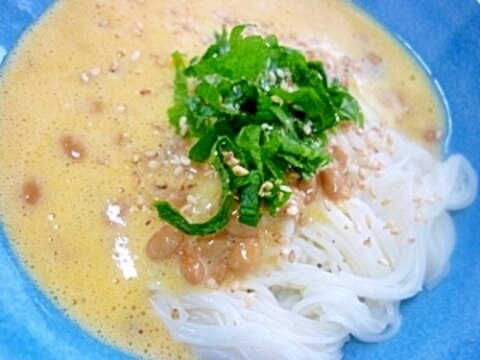 ふわとろ～たまご納豆かけそうめん＊＊